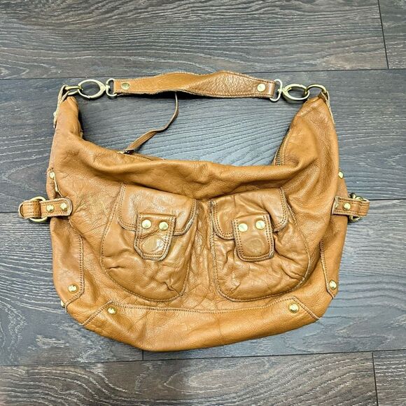 Linea Pelle Women’s Brown Leather Satchel Bag Purse - Picture 1 of 11